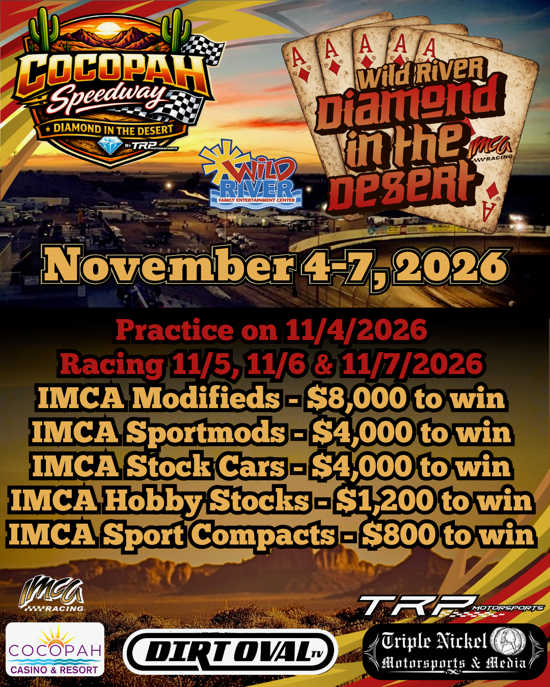 Cocopah Casino/ Wild River - Diamond in the Desert - November 4th-7th, 2026