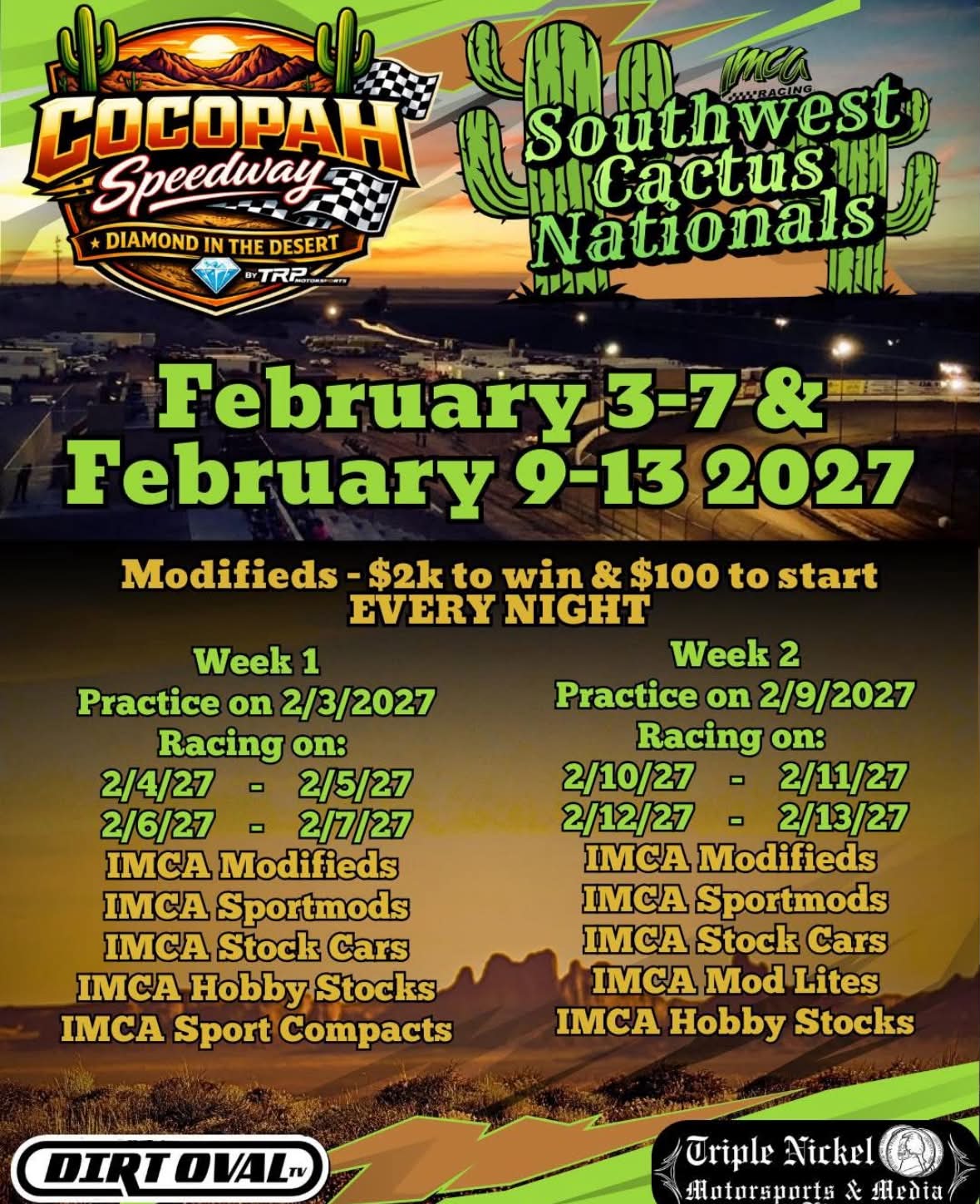 Cocopah Casino/ Wild River - Southwest Cactus Nationals Week #2 - February 9th-13th, 2027